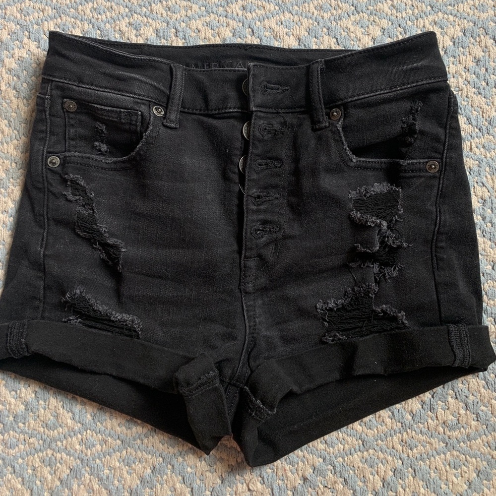 cute black jean shorts